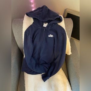 Blue Nike zip-up w/hood